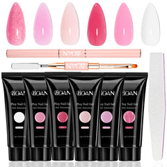 BQAN front packaging showing six 15ml jars and included brush for easy selection and portability