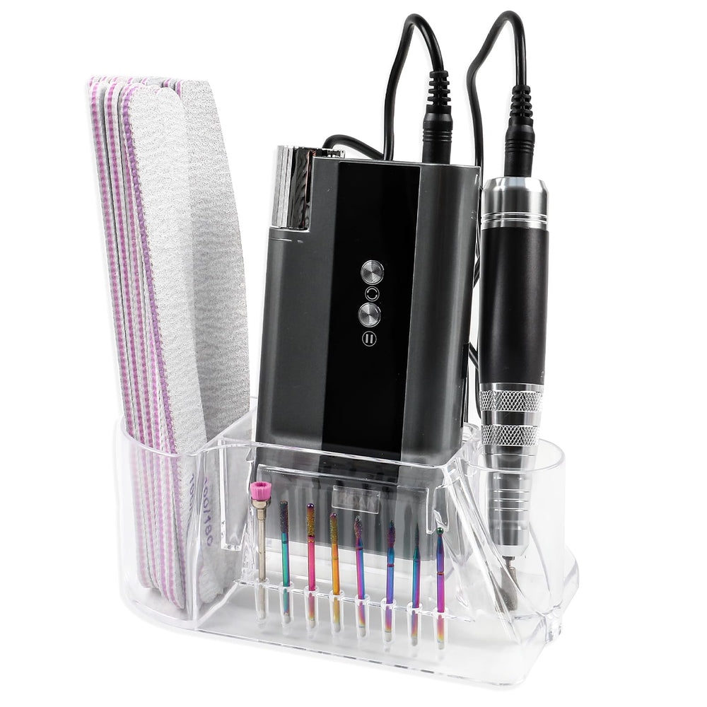 BQAN front view clear acrylic stand shows tidy organization and quick access