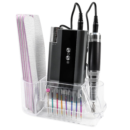BQAN front view clear acrylic stand shows tidy organization and quick access