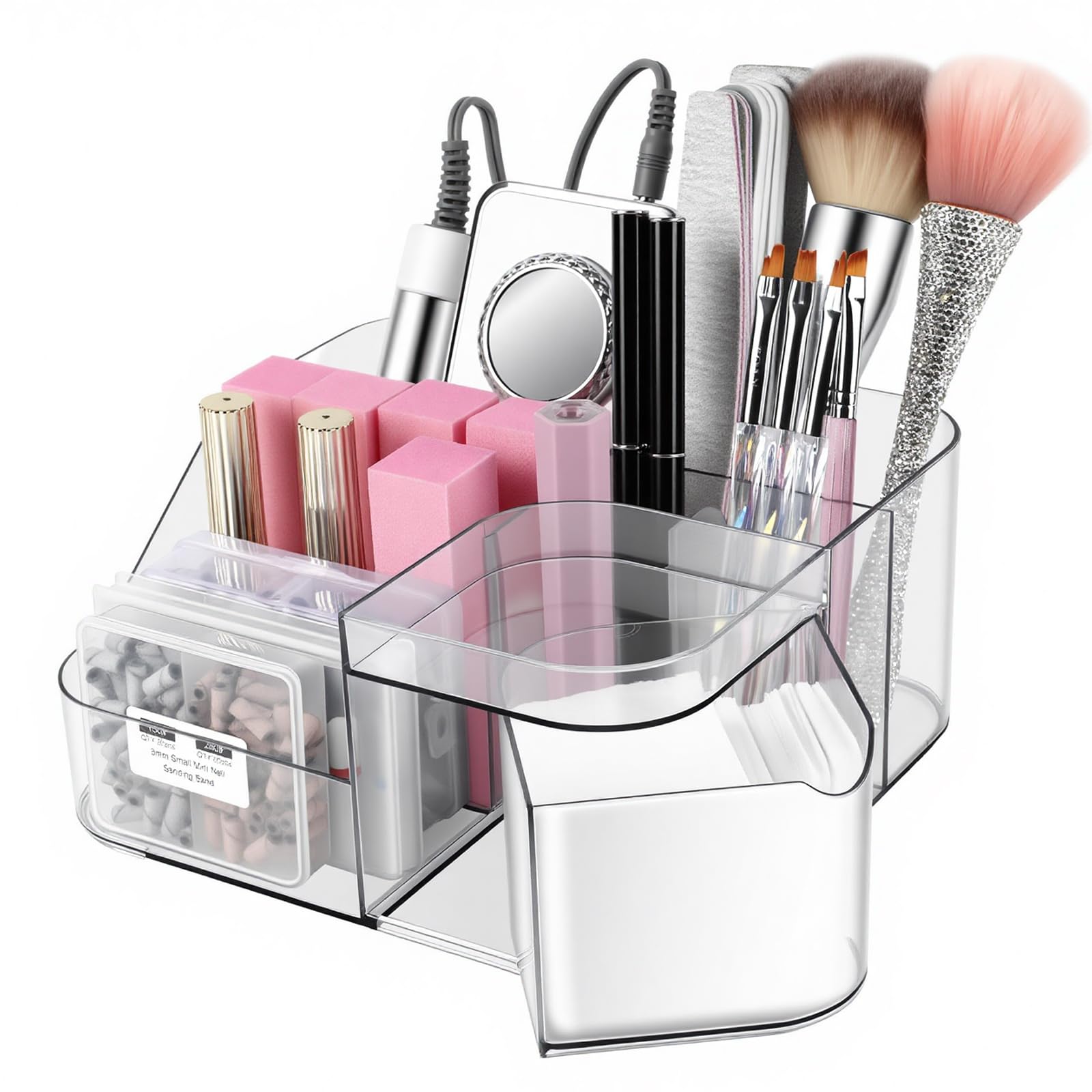BQAN front view of clear organizer showing neat tool layout and quick access