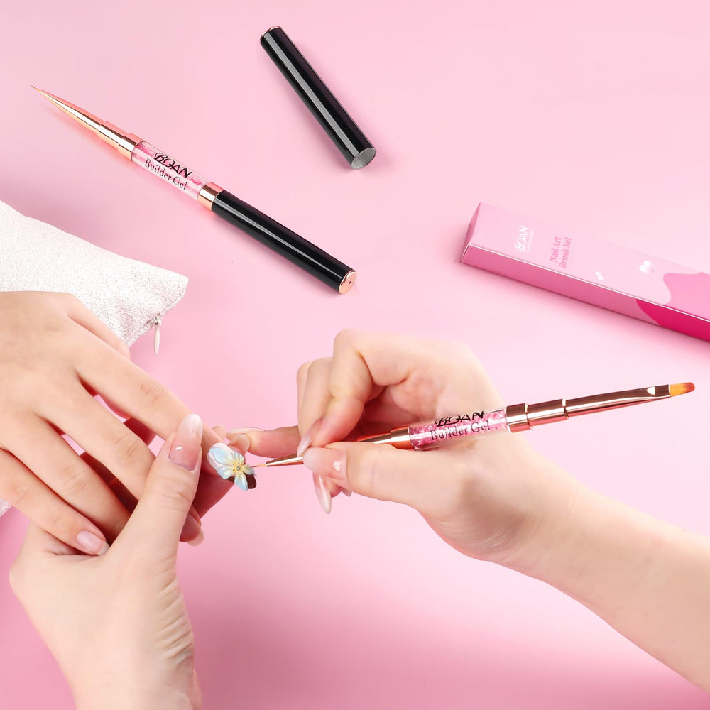 BQAN oval 8# brush sculpting builder gel to form smooth, even nail extensions