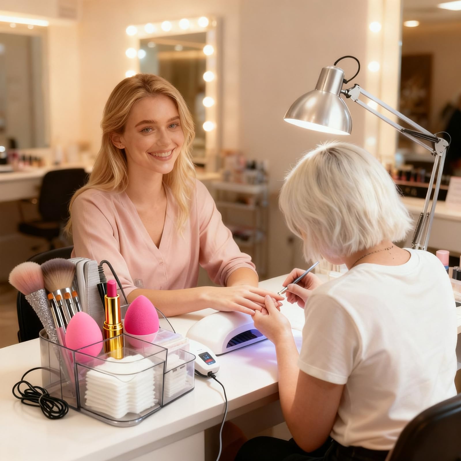BQAN on salon station demonstrating tidy workspace and professional look
