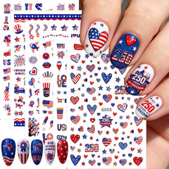BQZQPAMZ front packaging showing six patriotic sticker sheets and benefit of variety