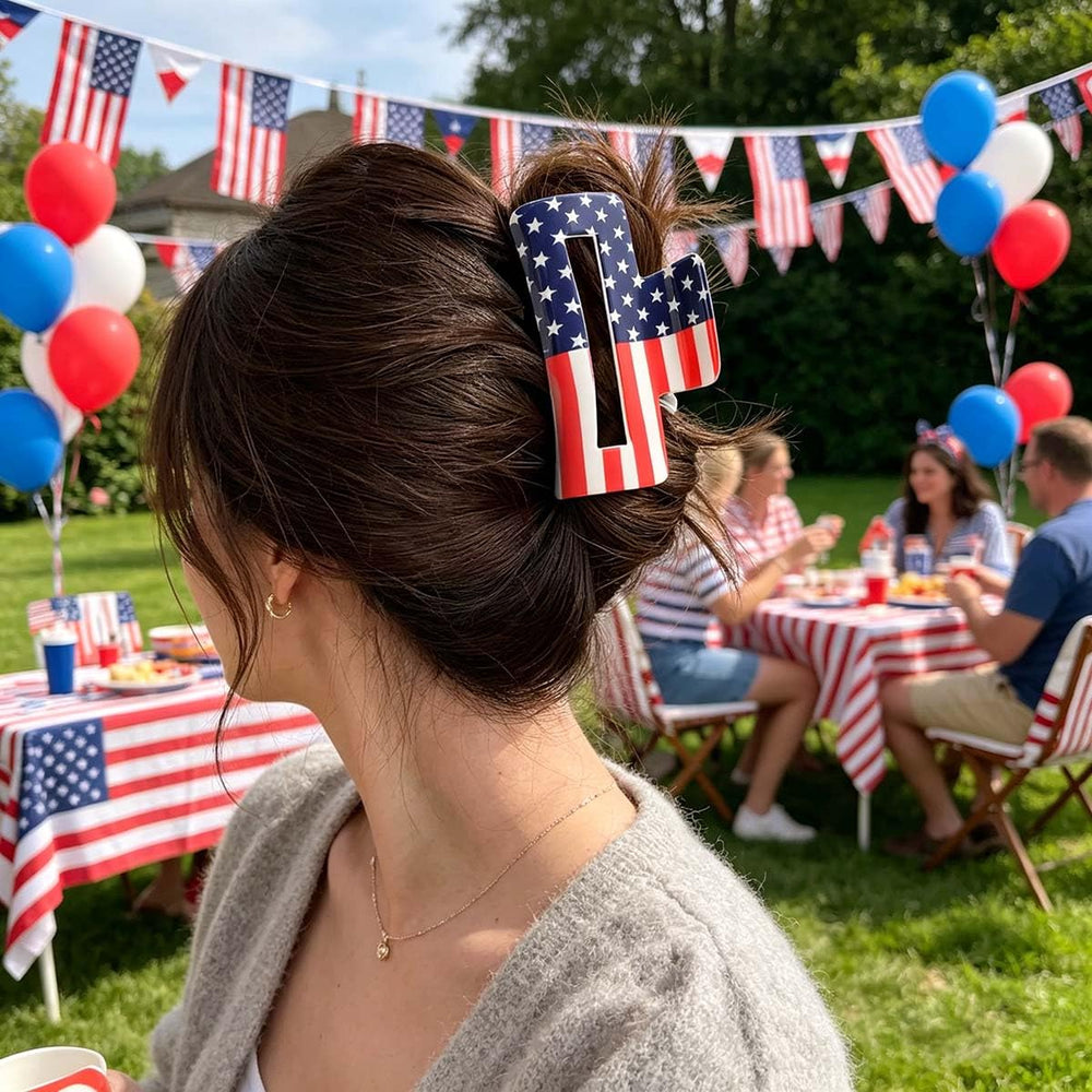 BQZQPAMZ clip styled with patriotic outfit for holiday celebration