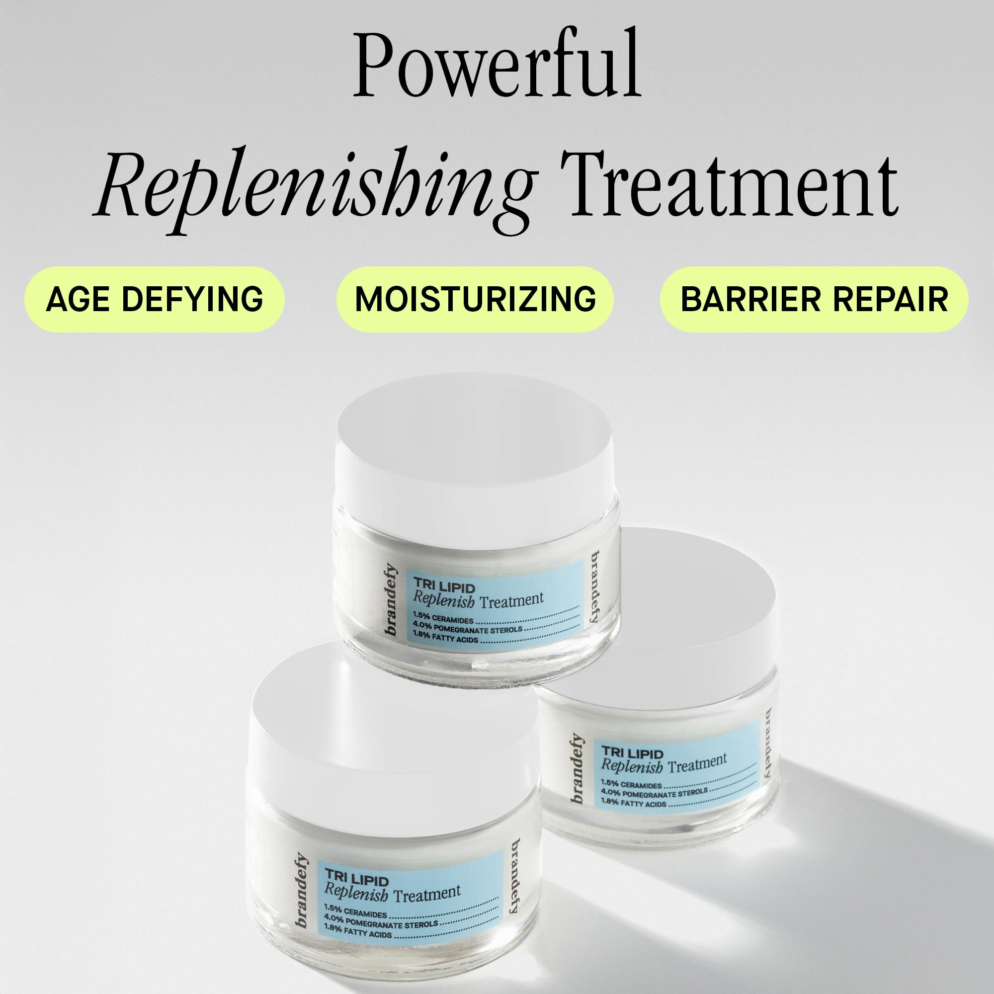 Brandefy cream texture close-up demonstrating lightweight, fast-absorbing hydration