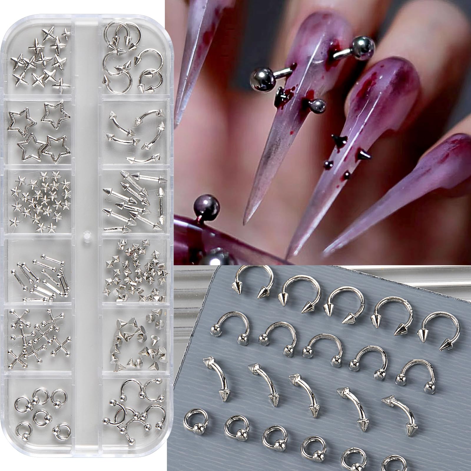 Bravizvy close-up of alloy charms showing textured studs and smooth finishes