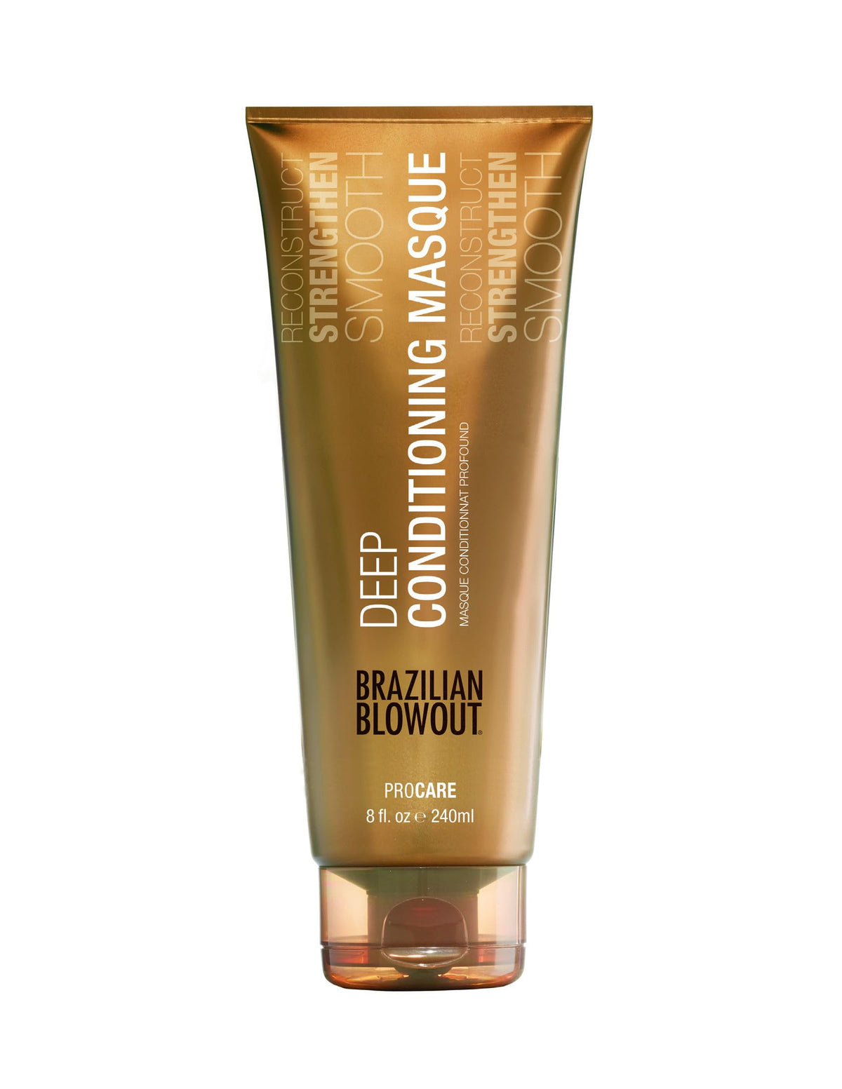 Brazilian Blowout masque front packaging showing jar and label for easy identification and trust