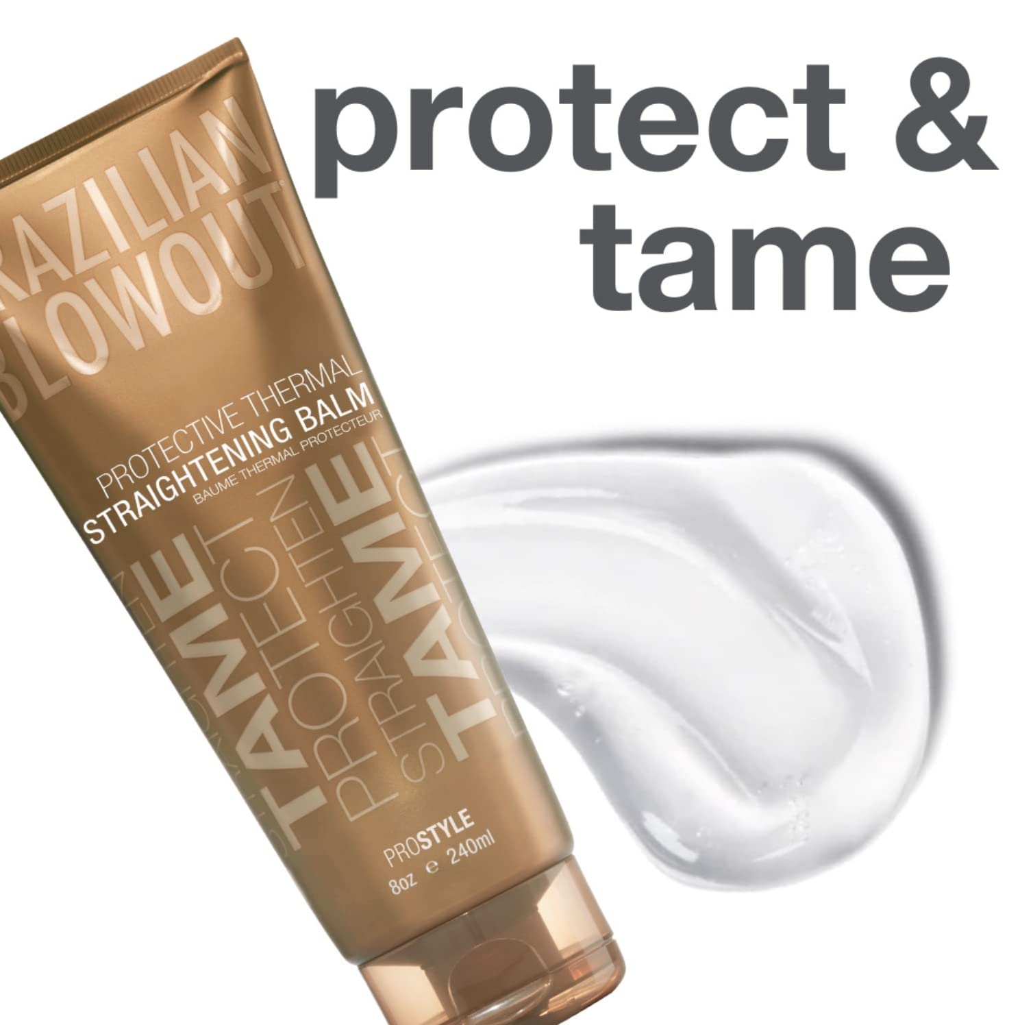 Brazilian Blowout balm applied during blow-dry for smoother, frizz-free hair