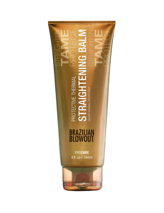 Brazilian Blowout front packaging showing bottle and key benefits for styling
