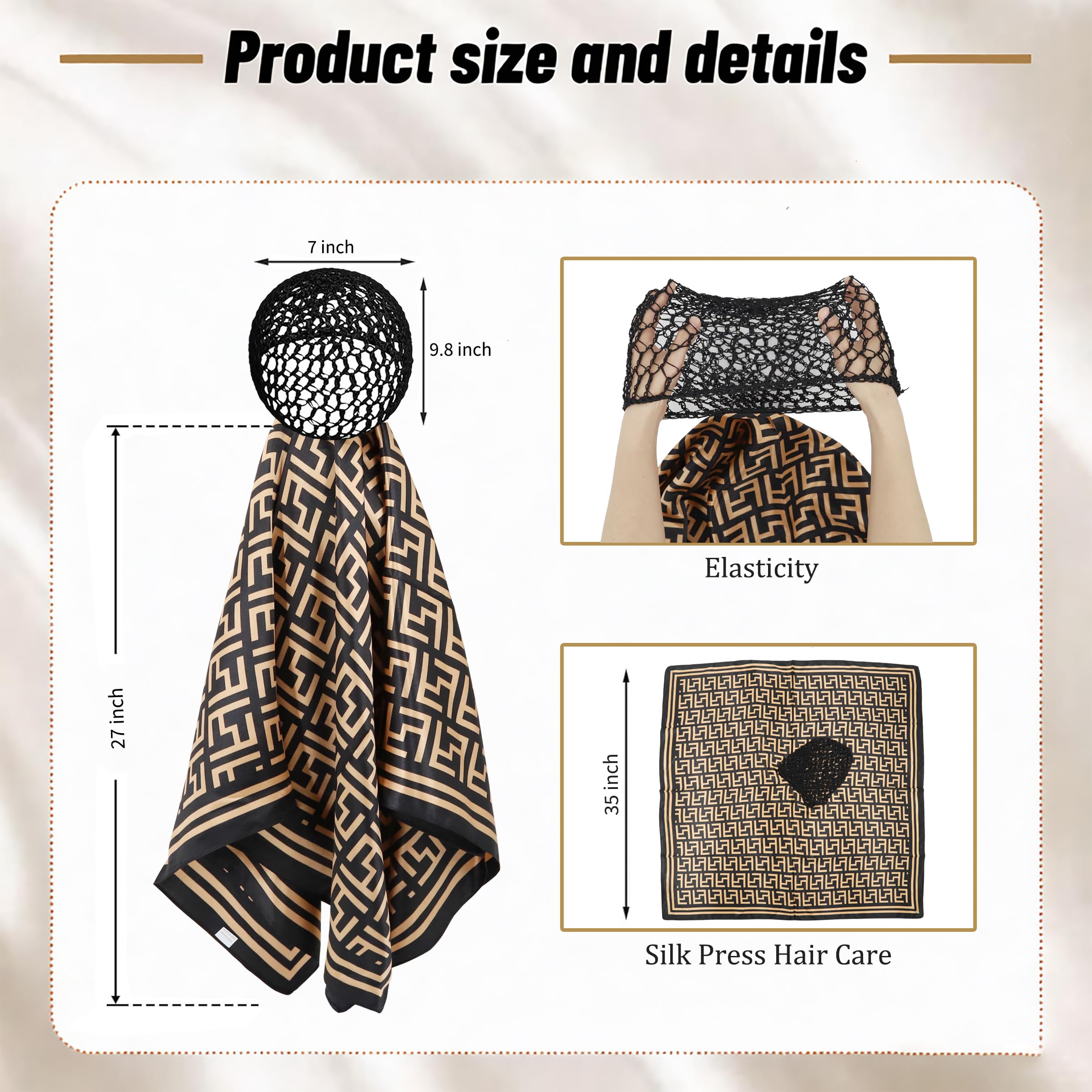 brcok mesh net close-up showing breathable grid that secures hair gently