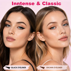 Brenqe finished cat eye on model showcasing long-lasting wear