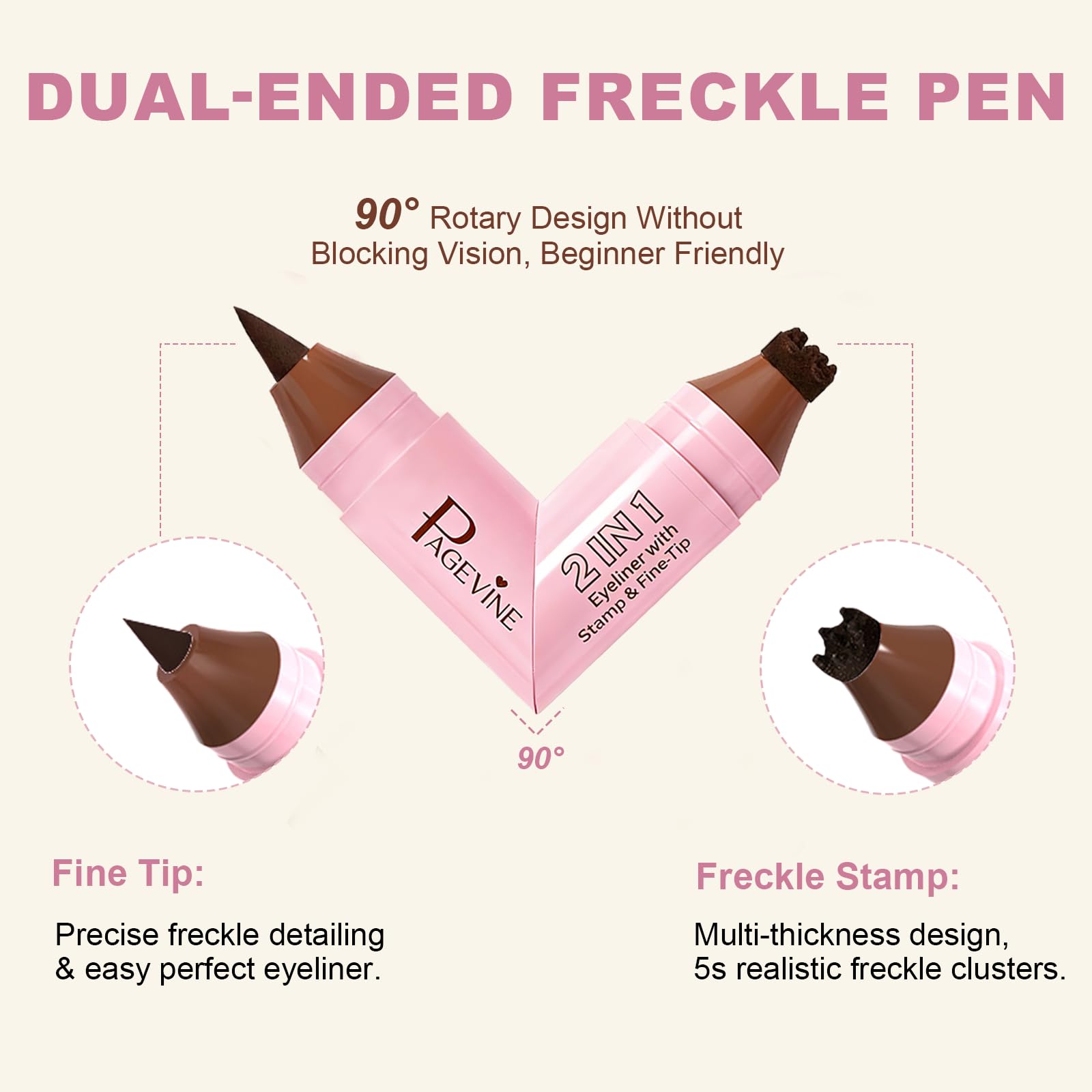 Brenqe fine-tip pen detail for precise freckle and eyeliner work