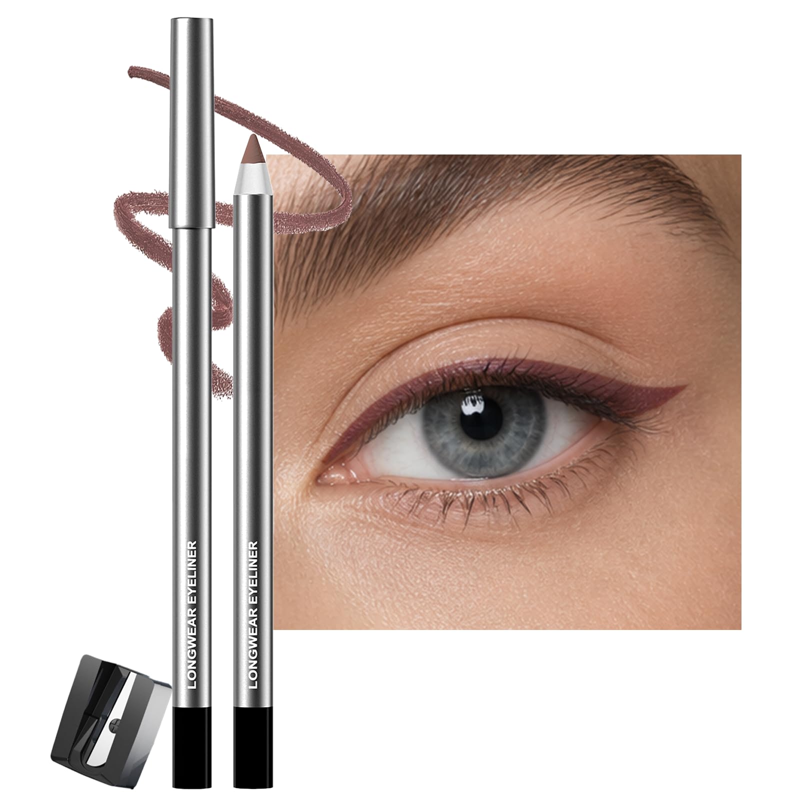 brenqe front packaging showing plum brown pencil and compact design benefit convenience