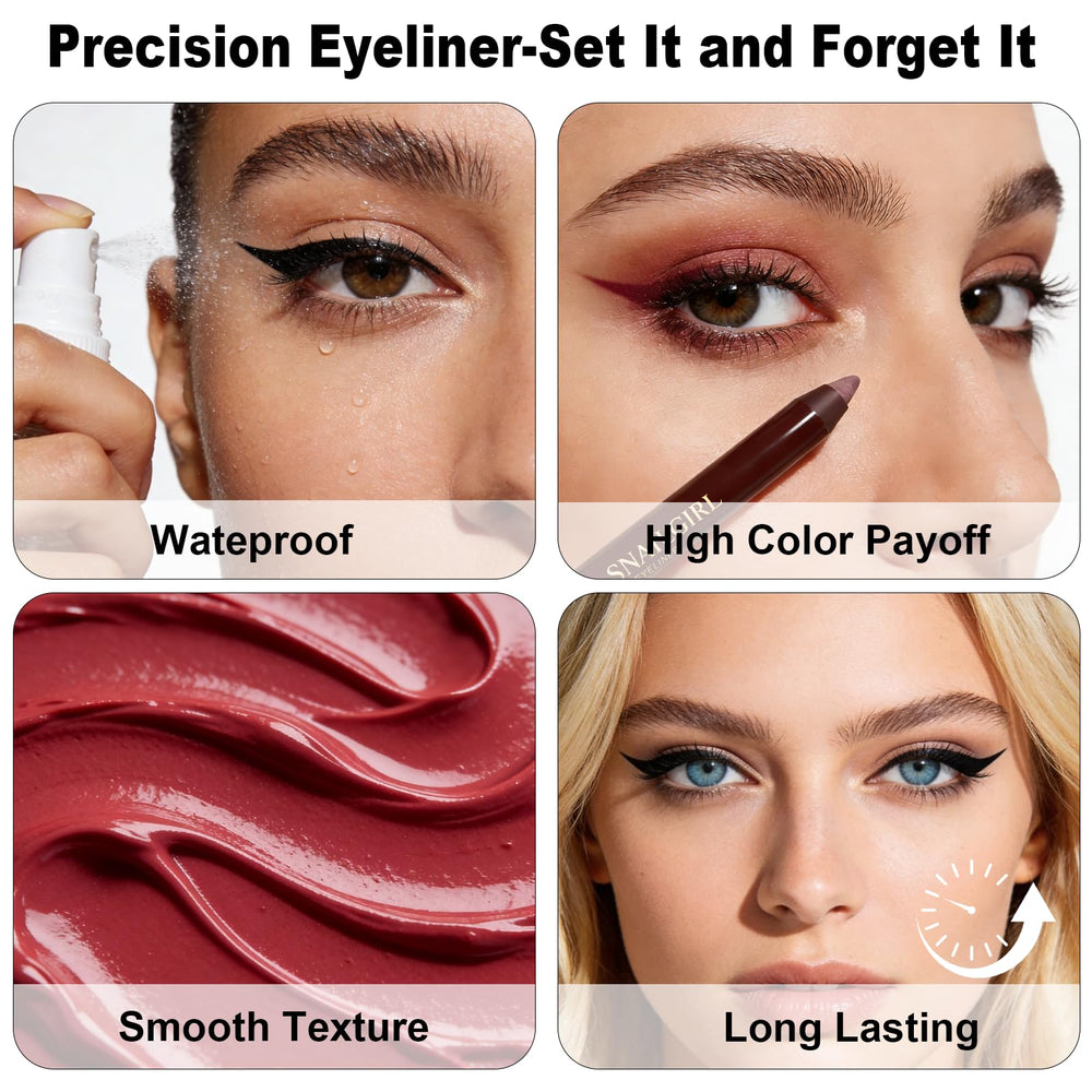 Brenqe plum pencil applied on eye model enhancing eye color softly