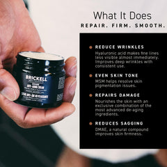 Brickell Men's Products 2-ounce jar beside ruler for clear size comparison