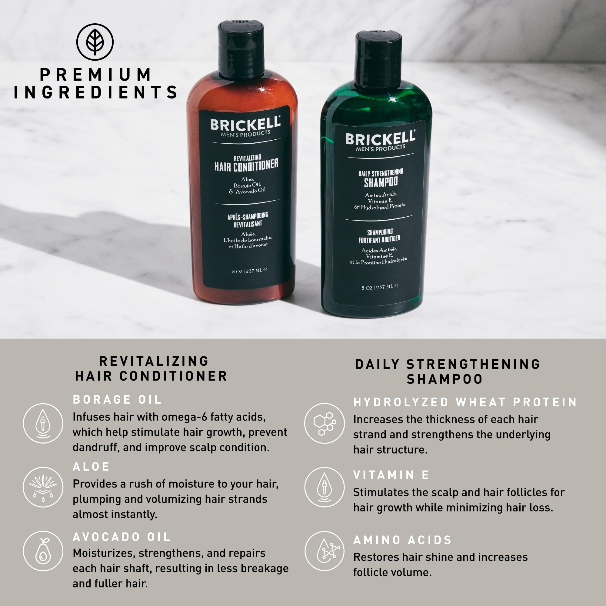 Brickell conditioner texture swipe demonstrating smooth, non-greasy cream for detangling