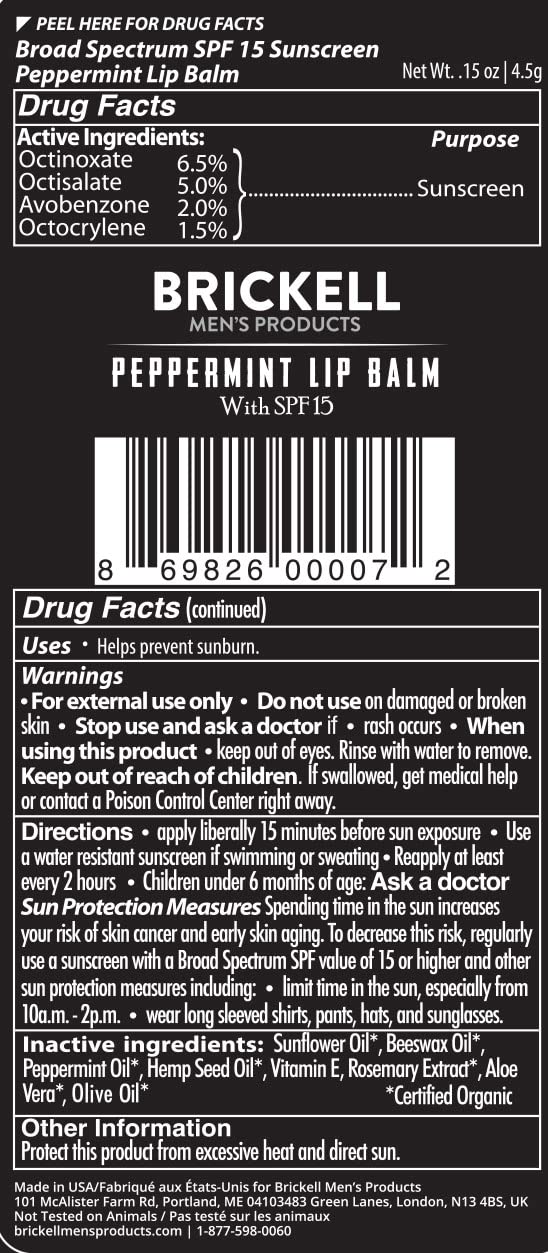 Brickell Men's lip balm in a pocket demonstrating portable protection on the go