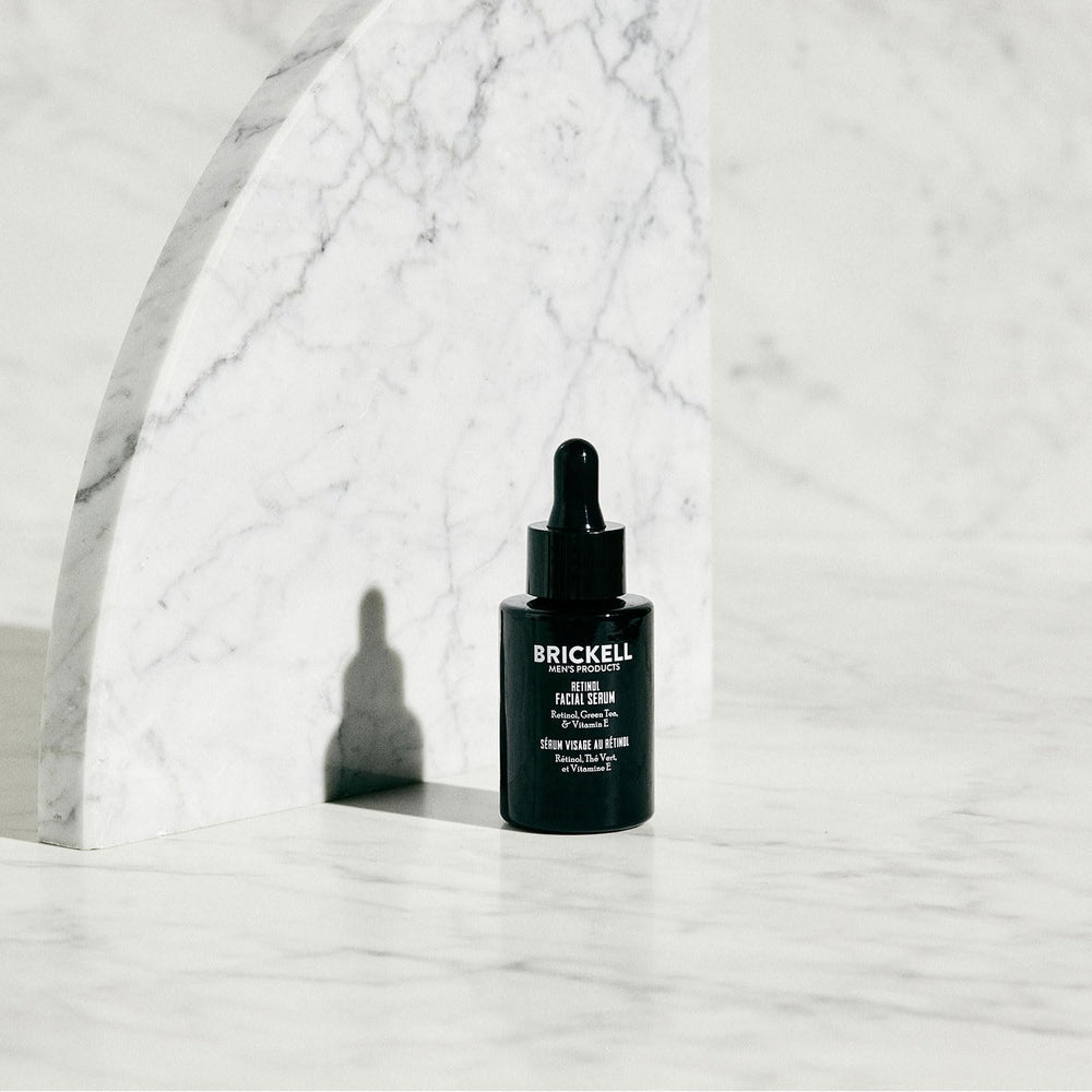 Brickell Men’s Products dropper dispensing serum highlighting precise application