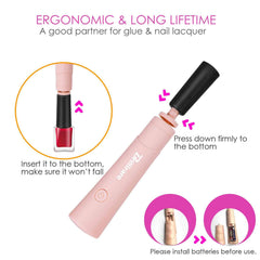 BRILLIRARE in use with nail polish bottle demonstrating handsfree blending for even finish