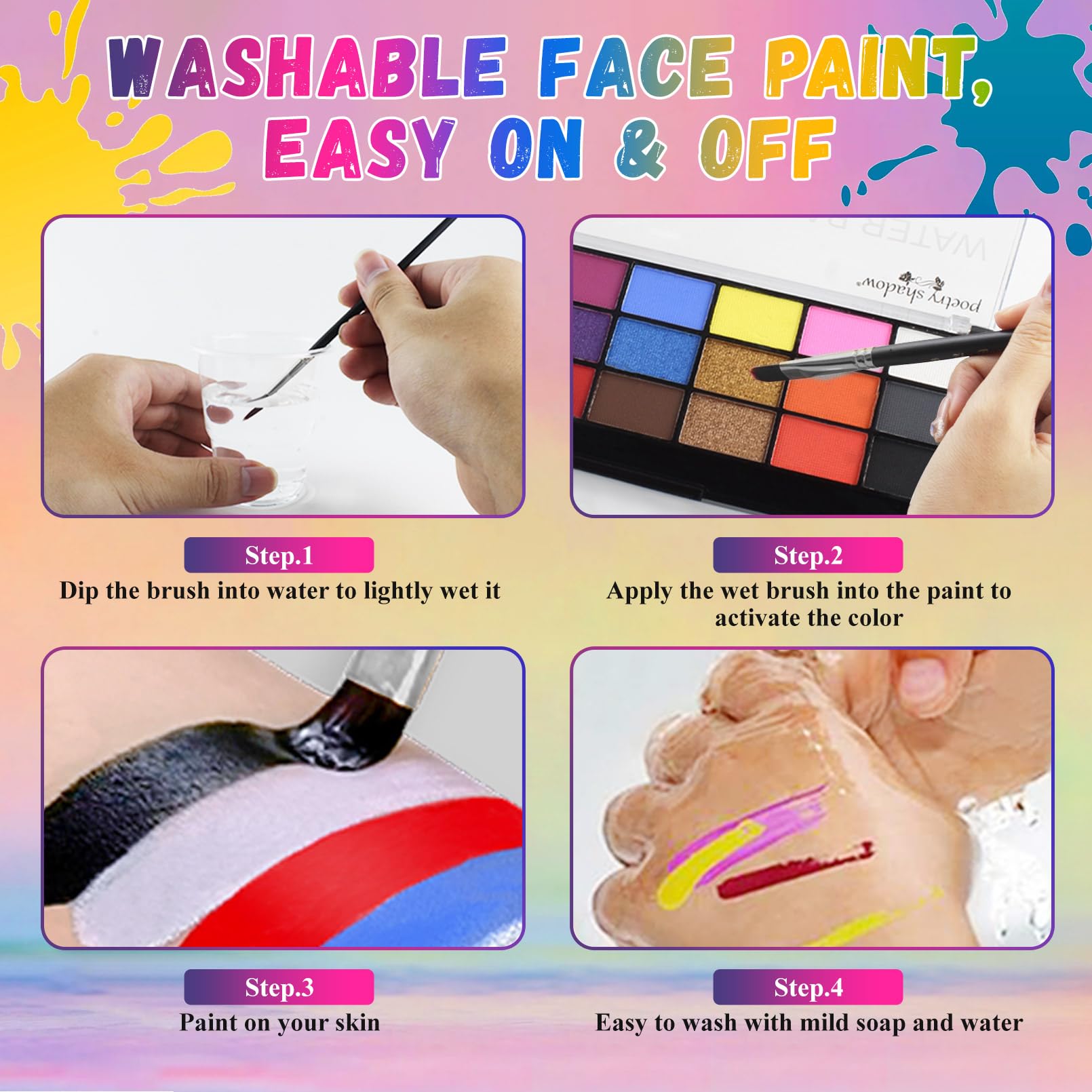 BRIMFULITE full-face Joker makeup demonstrating vibrant coverage