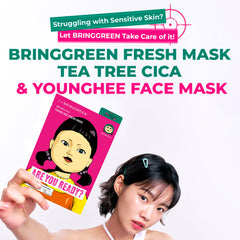 BRING GREEN close-up of mask texture showing soft fibers and even serum