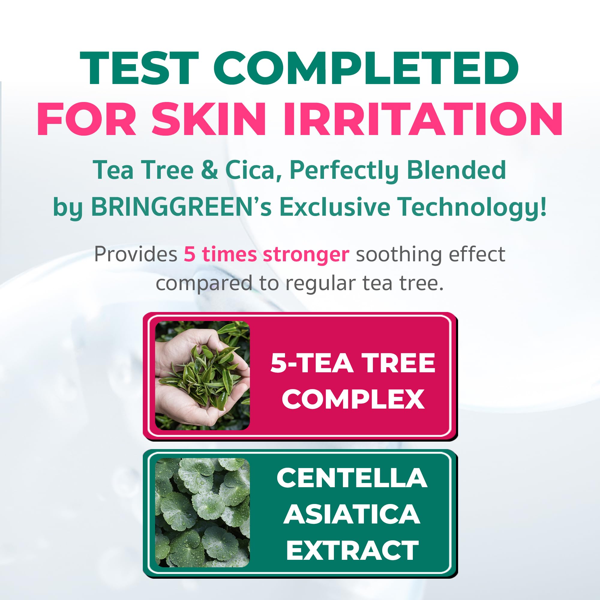 BRING GREEN dispensed essence illustrating hydrating formula and soothing cica