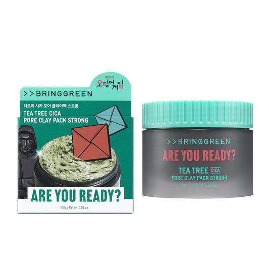 BRING GREEN clay texture close-up with adzuki scrub particles for gentle exfoliation benefit