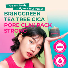 BRING GREEN mask being applied to face showing even spread and cooling sensation benefit