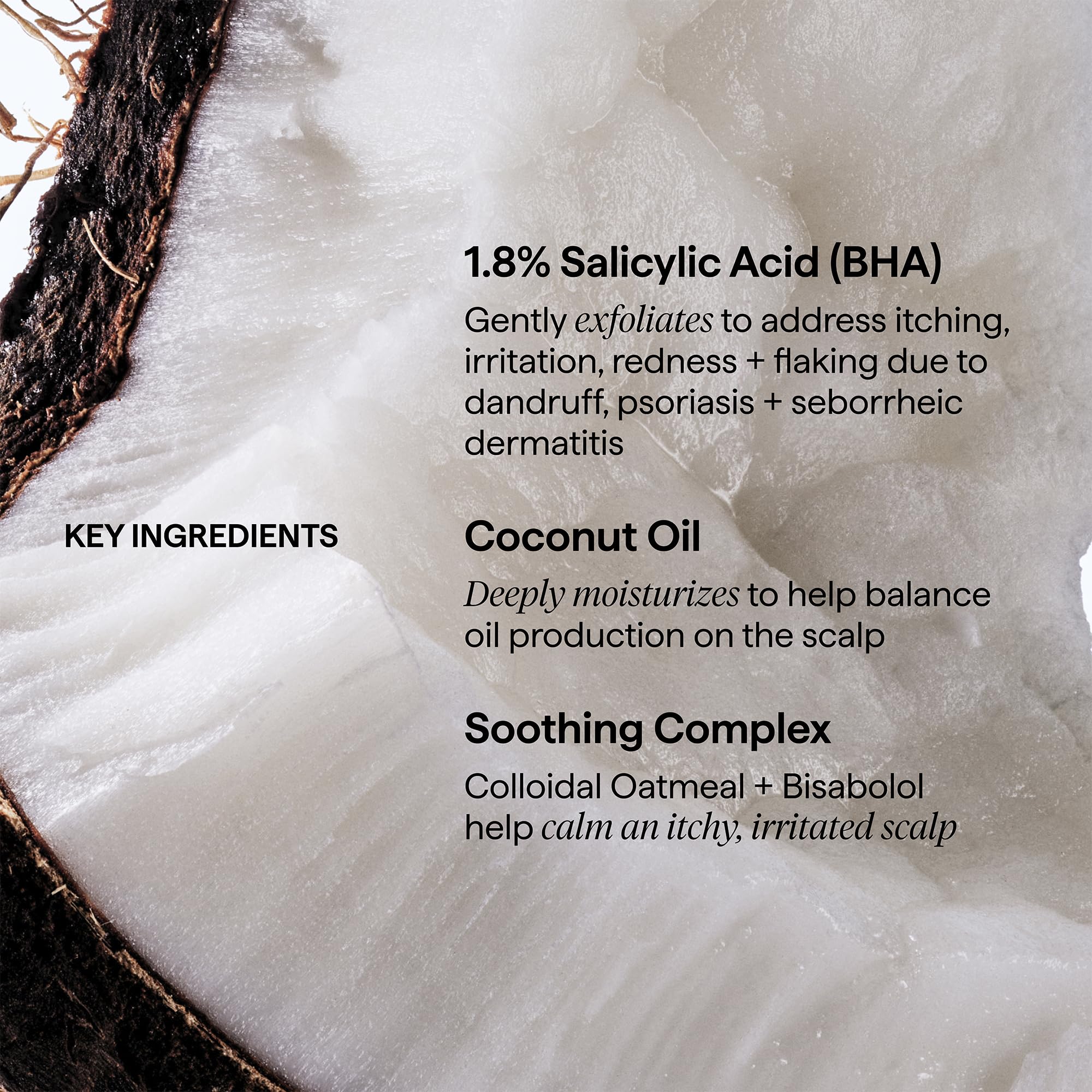 Applying Briogeo conditioner to scalp in shower to soothe and exfoliate