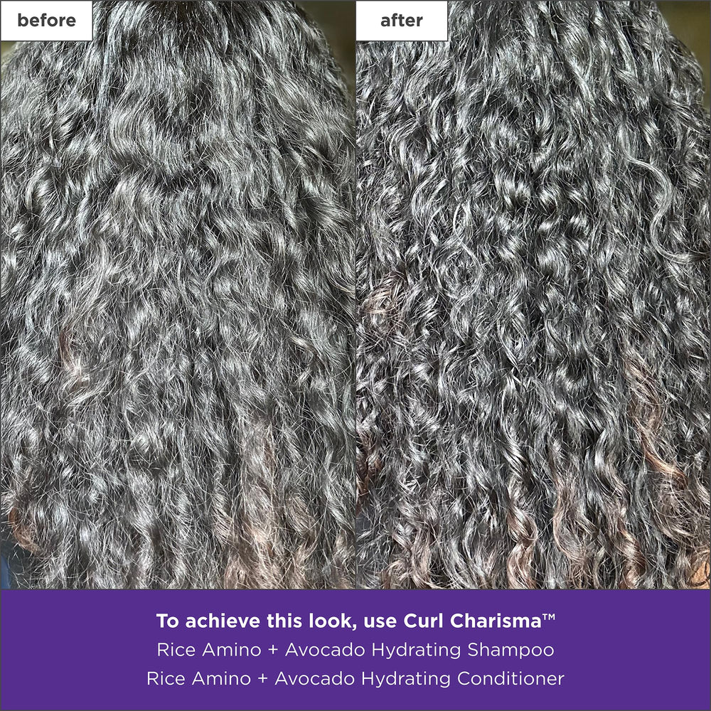 Briogeo conditioner applied to curly hair demonstrating detangling benefit