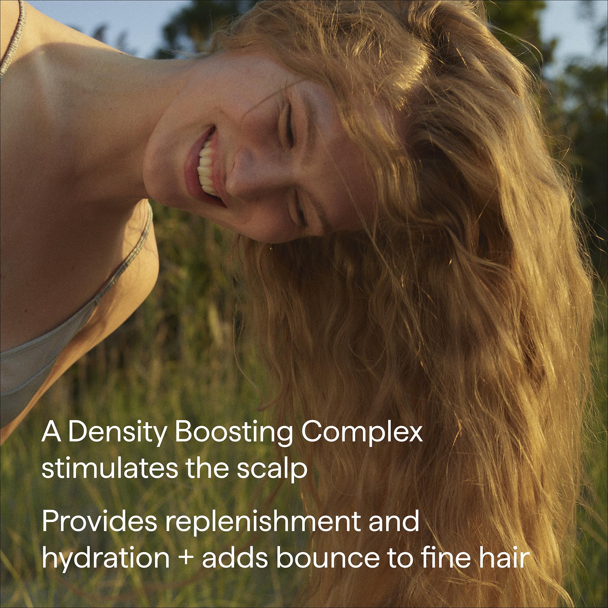 Briogeo before and after hair showing improved fullness and natural volume