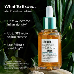Briogeo serum on a bathroom shelf in a daily routine setting