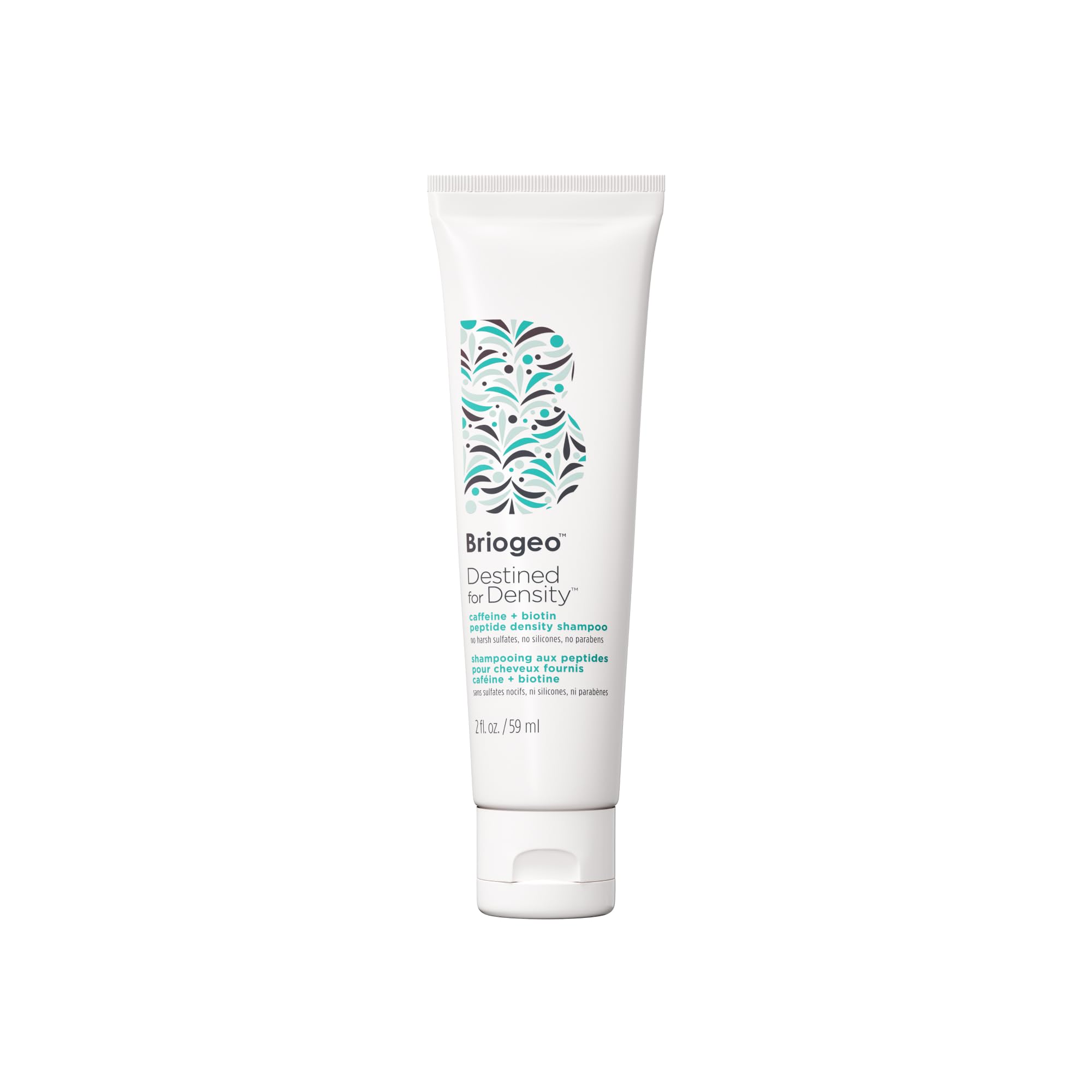 Briogeo front packaging showing product and compact size, perfect for travel