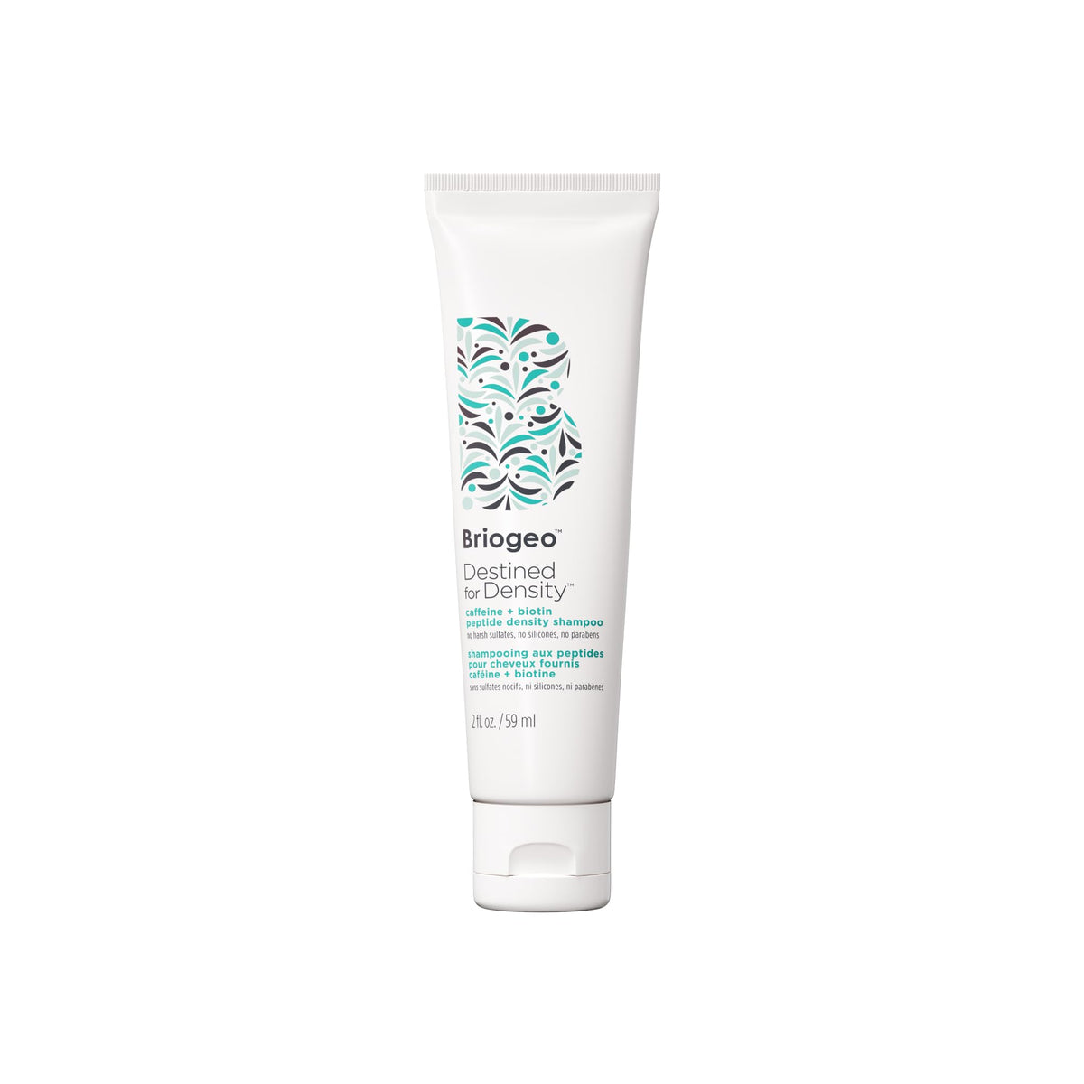 Briogeo front packaging showing product and compact size, perfect for travel
