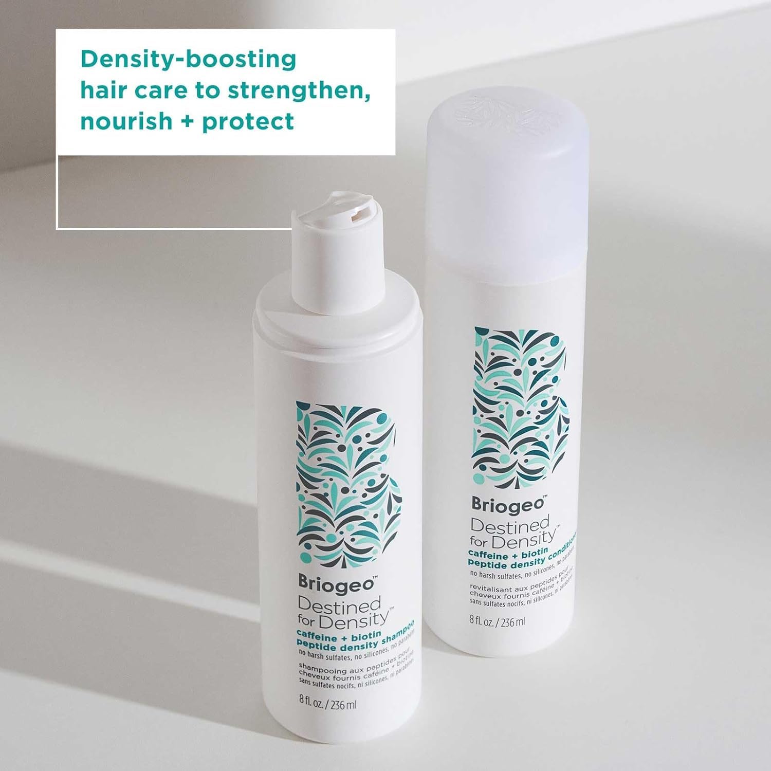 Briogeo duo staged in bathroom to show everyday use and routine benefit