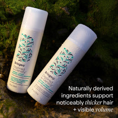 Briogeo caffeine biotin peptides ingredient display to emphasize targeted scalp benefits