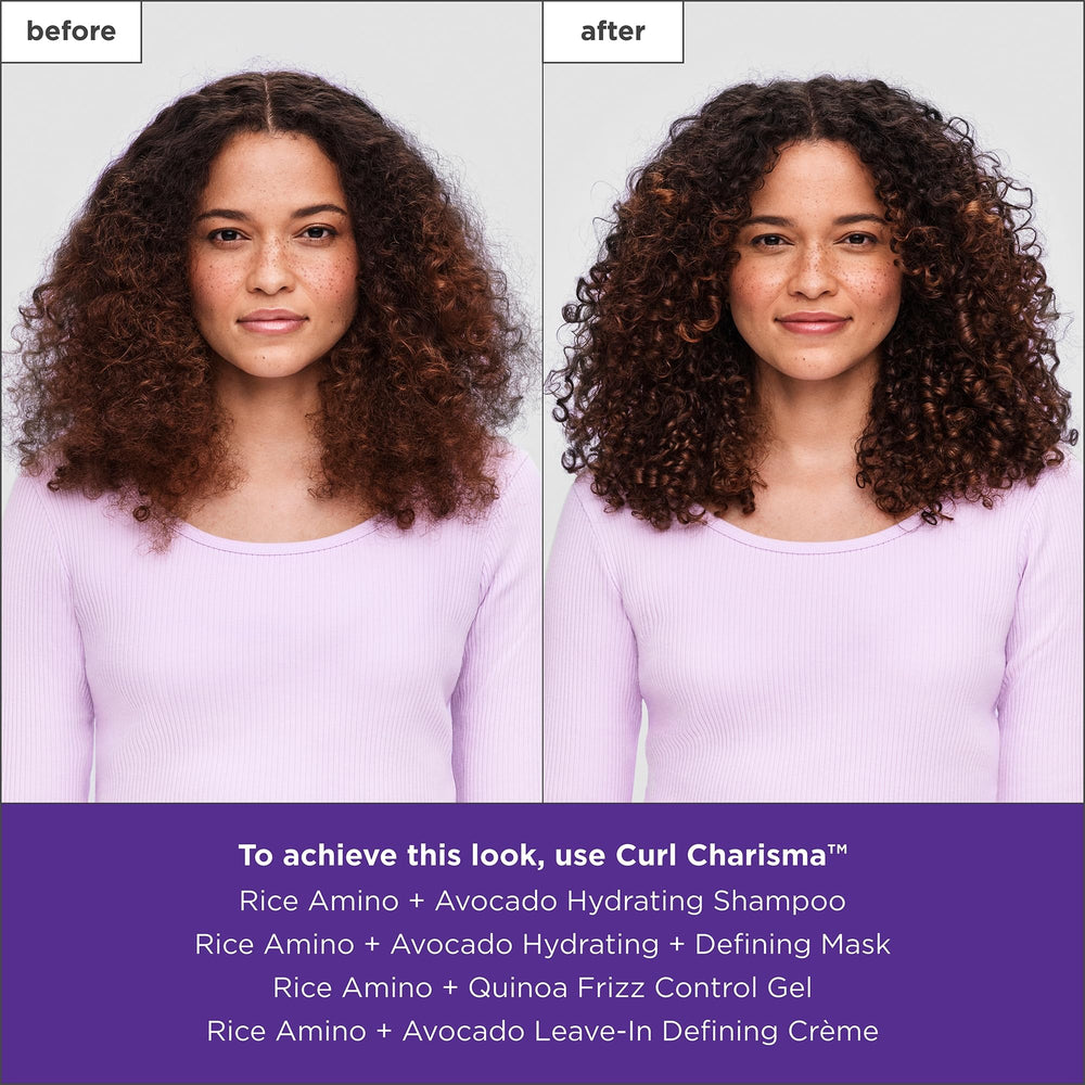 briogeo shampoo bottle in shower with curly hair routine benefit