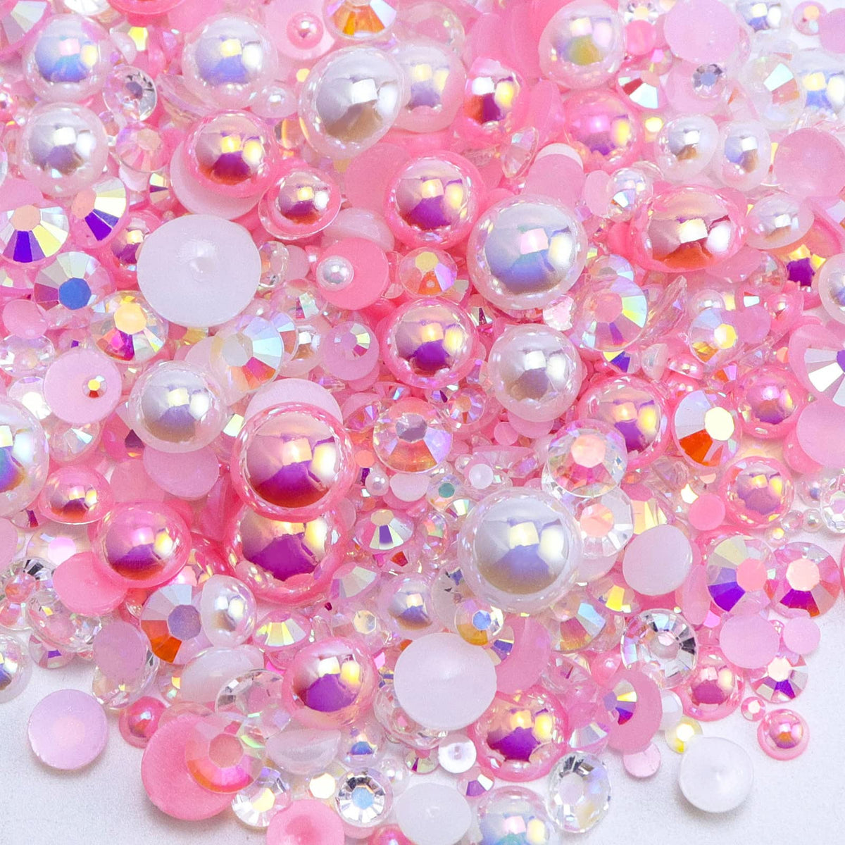 Briskbloom front bag showing mixed pearls and rhinestones and included tools for convenience