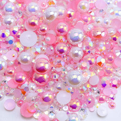 Briskbloom front bag showing mixed pearls and rhinestones and included tools for convenience