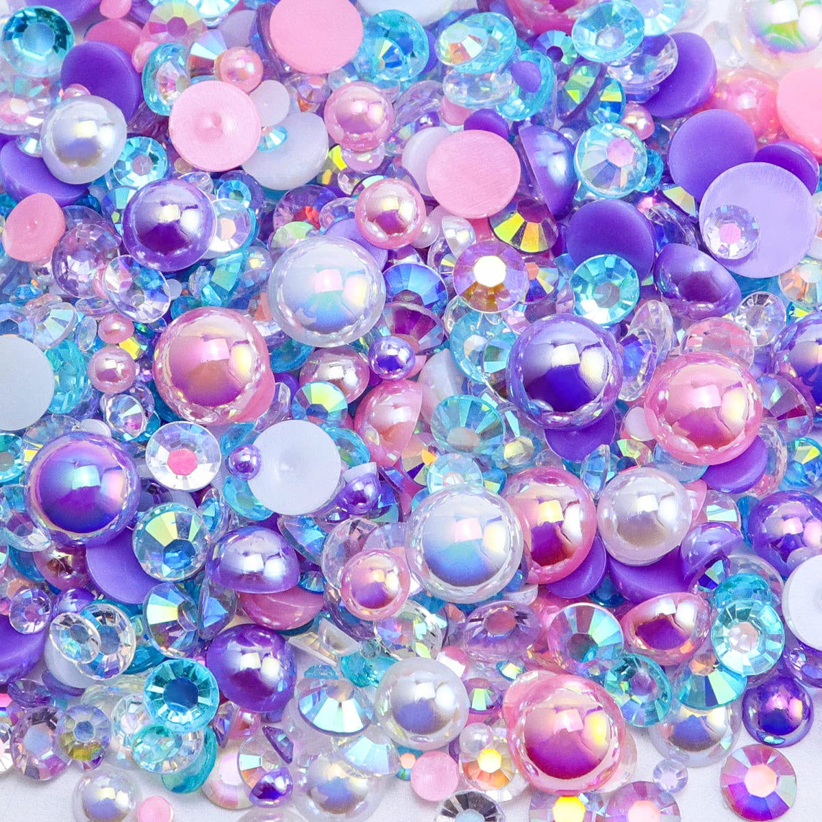 Briskbloom front pouch of mixed pearls and rhinestones showing color assortment and quantity benefit
