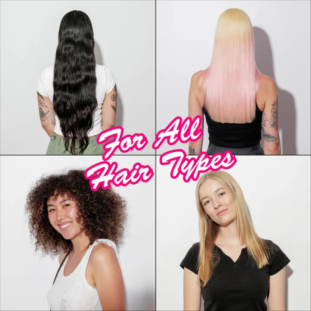 Brite hair before and after styling showing improved shine and reduced breakage