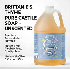 Brittanie's label closeup listing organic olive oil and clean ingredients