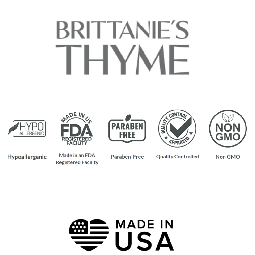 Refillable bottles and Brittanie's Thyme gallon showing eco reuse