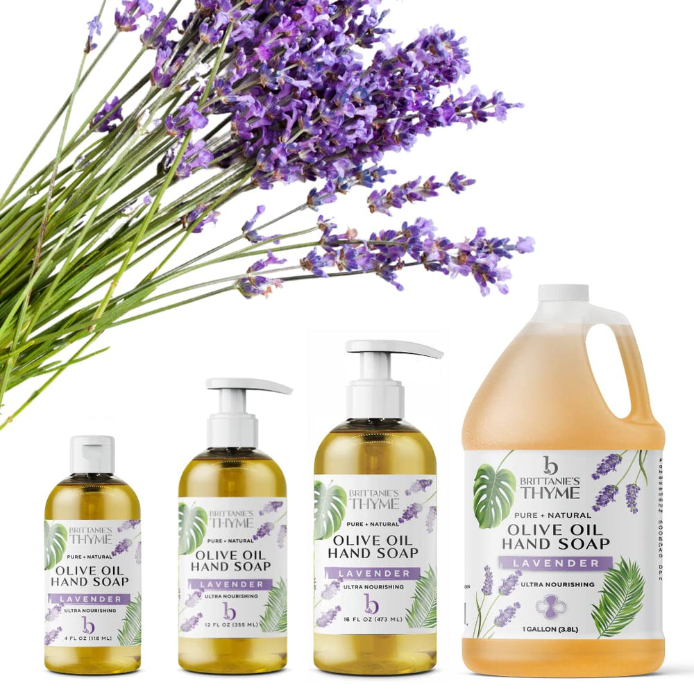 Brittanie's Thyme gallon staged in bathroom shelf showing premium, sustainable choice