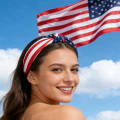 Briutn blue stars pattern detail displaying crisp print and versatile patriotic accent