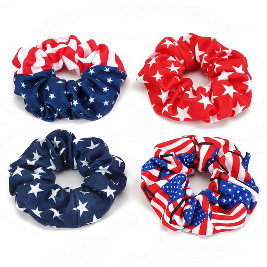 briutn front packaging showing four patriotic scrunchies and gift-ready presentation