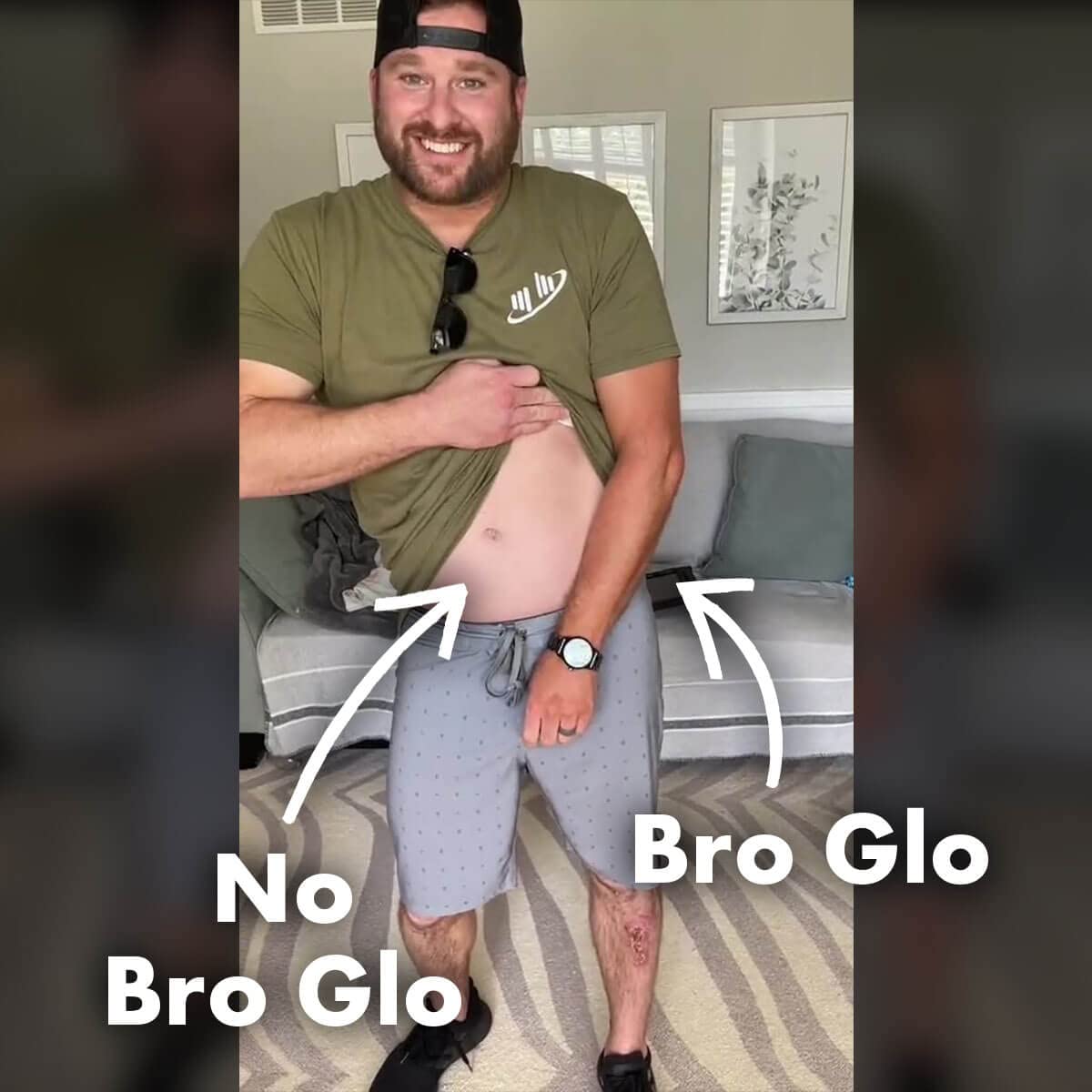 bro glo lifestyle beach setting showing natural glow and confidence benefit
