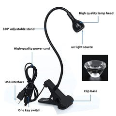 Brokimis clamp base detail showing secure clip for steady hands-free use