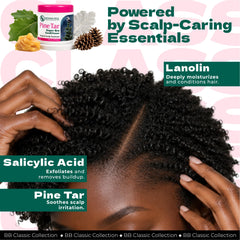 Bronner Bros applying conditioner to temple demonstrating focused scalp care