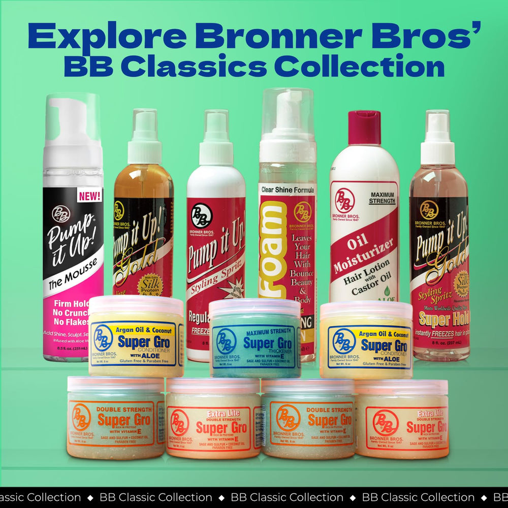 Bronner Bros used in protective style showing sealed-in moisture and shine